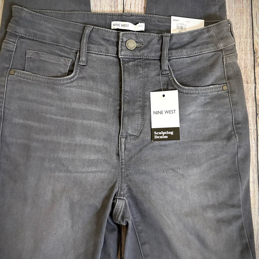 Nine West Women's Gray Denim Overalls